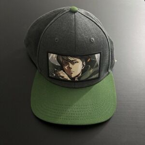 Attack On Titan Captain Levi SnapBack Hat Gray Green OSFM Funimation